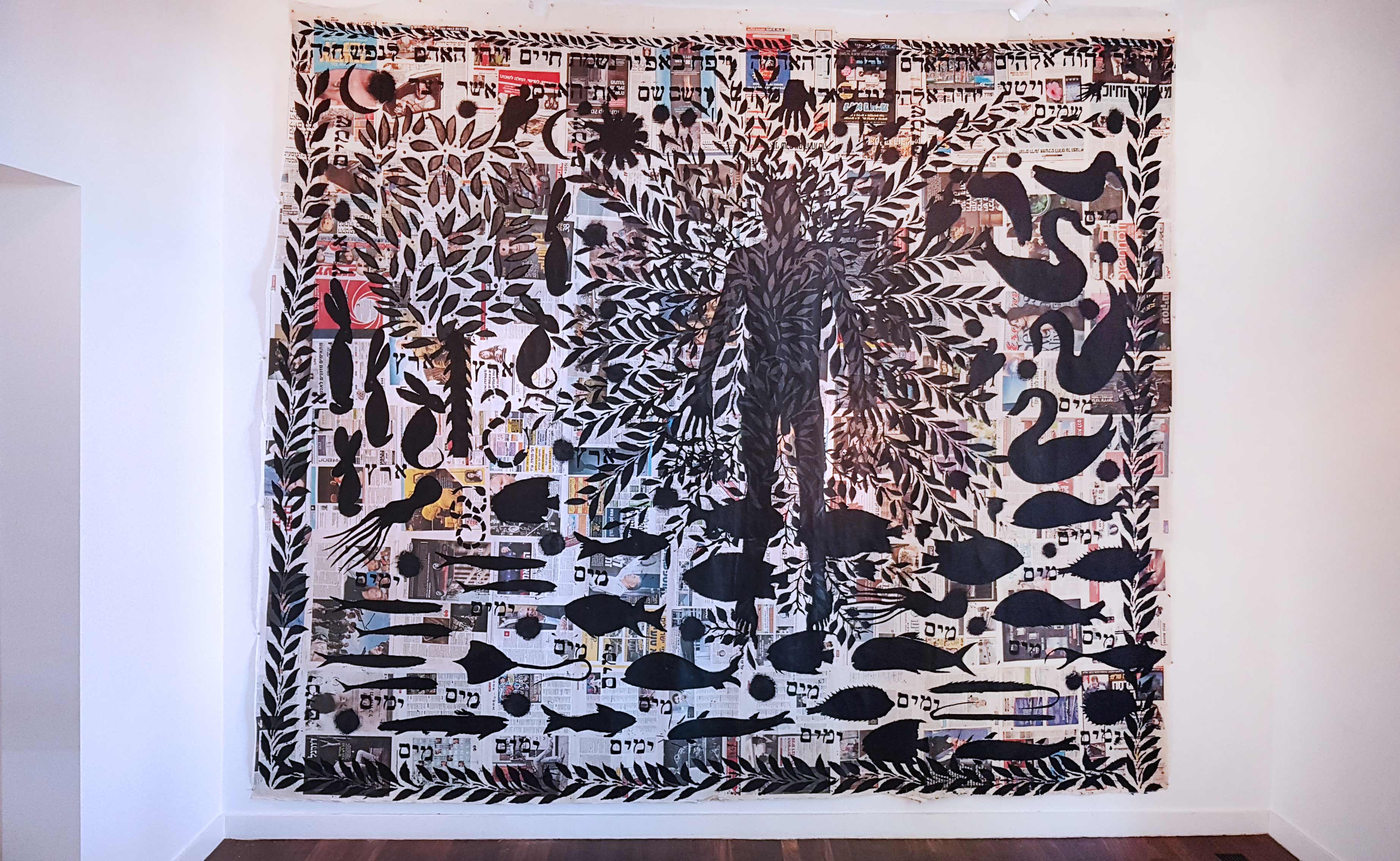 Eli Content Ode to alfred jarry UBU roi 2019 acryl olie mixed media op linnen 107 x 59 cm